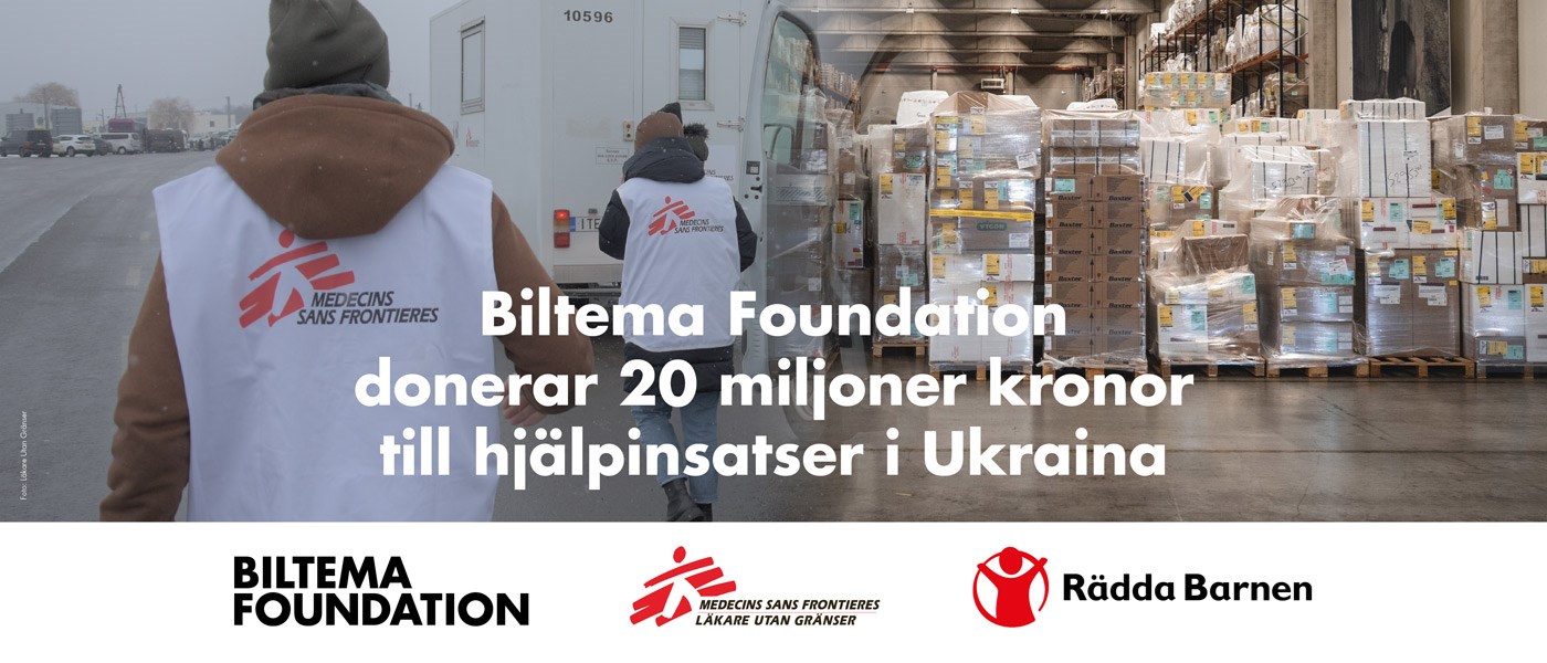 Biltema Foundation donerar 20 miljoner SEK till stöd för Ukraina
